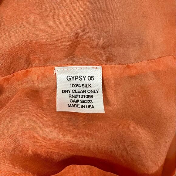 GYPSY 05 Women’s Orange Ombré Floral Printed Tank 100% Silk Dress Sz M - Picture 6 of 6